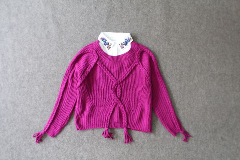 外貿(mào)服裝歐美女裝店原單尾貨歐洲站 毛線針織釘珠毛衣 假領(lǐng)另付60